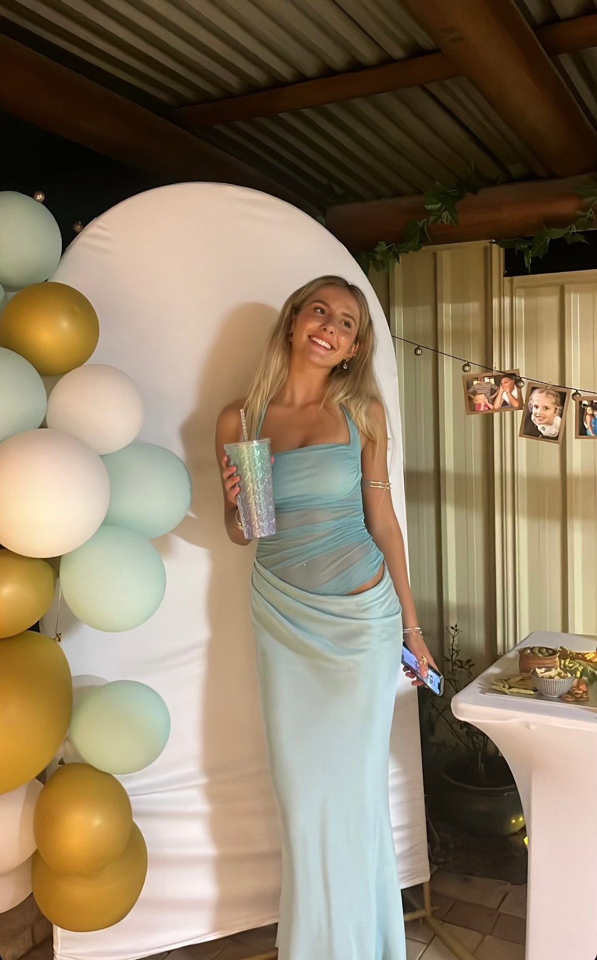 Benni Gina Halter Dress - Aquamarine