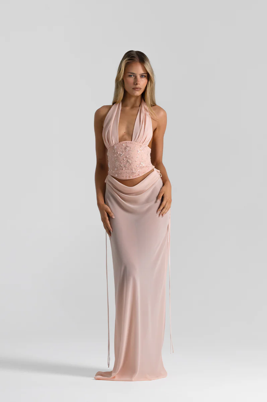 Natalie Rolt Bronte Top & Allira Skirt - Pink (Size 0)