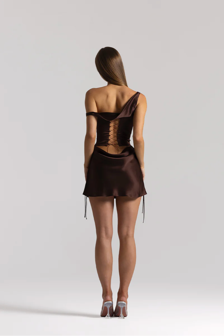 (Coming Soon) Natalie Rolt Posy Top & Evelyn Mini Skirt - Espresso (Size 0)