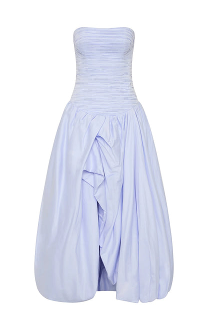 AJE Violette Bubble Hem Dress - Pearl Blue