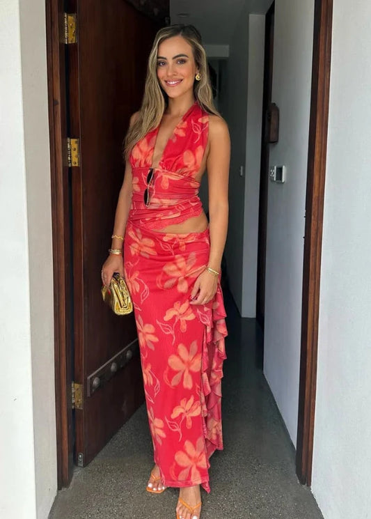 Benni Penelope Halter Maxi Dress
