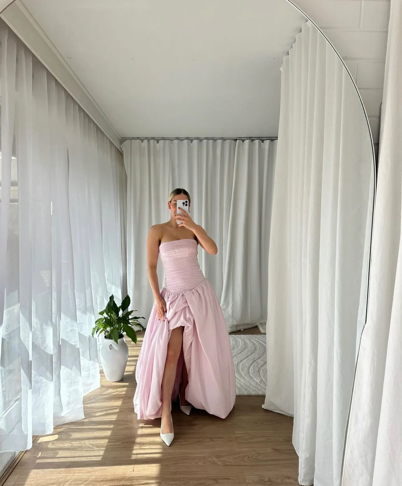 aje pastel pink dress Splendour Flower Gown-PASTEL PINK / 8