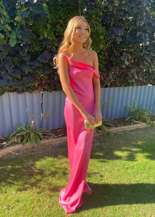 Natalie Rolt Monika Gown - Neon Pink