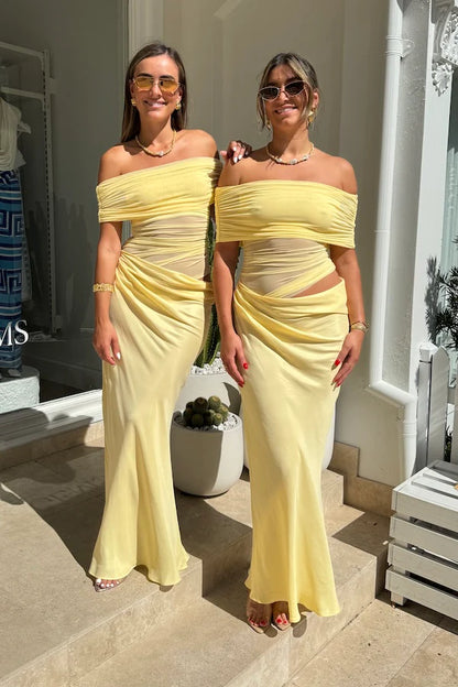 Benni Nico Off Shoulder Dress - Butter
