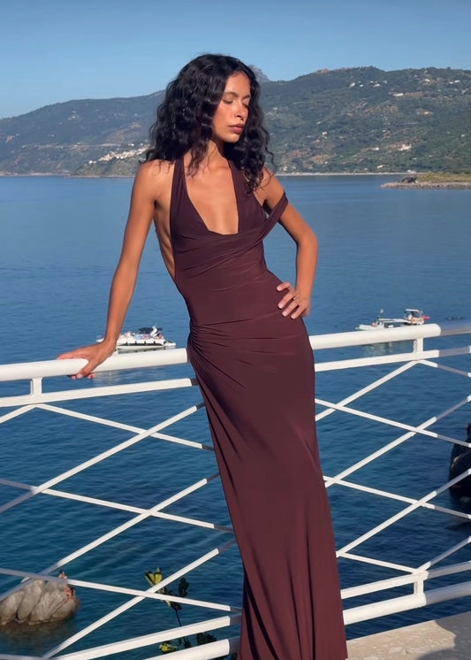 (Coming Soon) Natalie Rolt Mariela Gown - Espresso (Size 0)