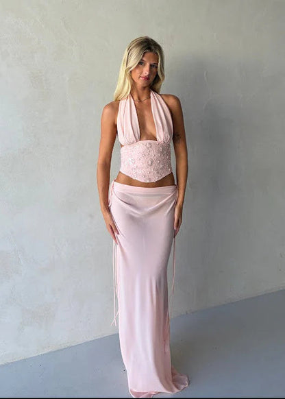 Natalie Rolt Bronte Top & Allira Skirt - Pink (Size 0)