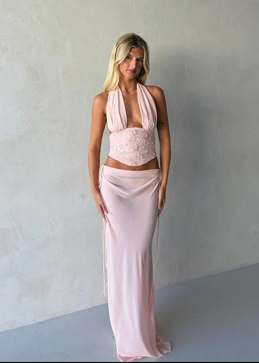 Natalie Rolt Bronte Top & Allira Skirt - Pink (Size 0)