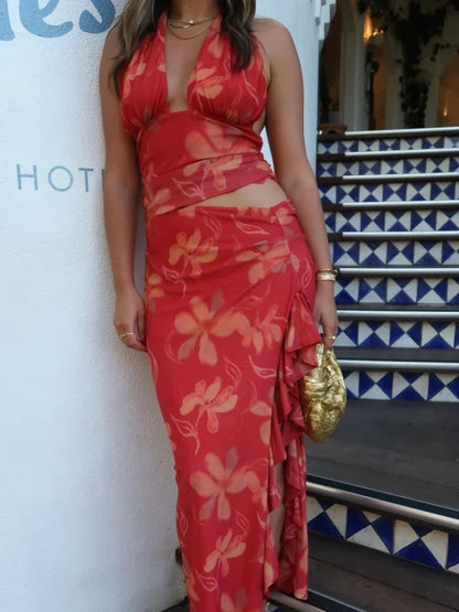 Benni Penelope Halter Maxi Dress (Size 6)