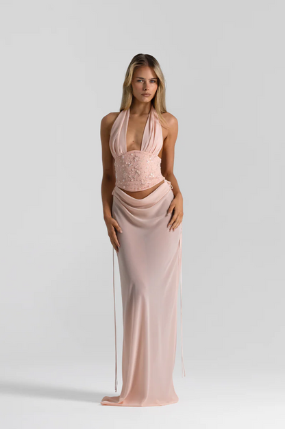 Natalie Rolt Bronte Top & Allira Skirt - Pink (Size 0)