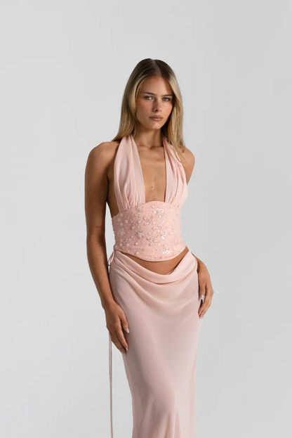 Natalie Rolt Bronte Top & Allira Skirt - Pink (Size 0)