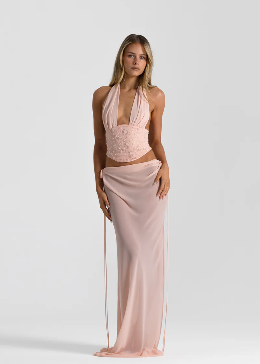 Natalie Rolt Bronte Top & Allira Skirt - Pink (Size 0)