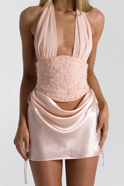 (Coming Soon) Natalie Rolt Bronte Top & Evelyn Mini Skirt - Pink (Size 0)