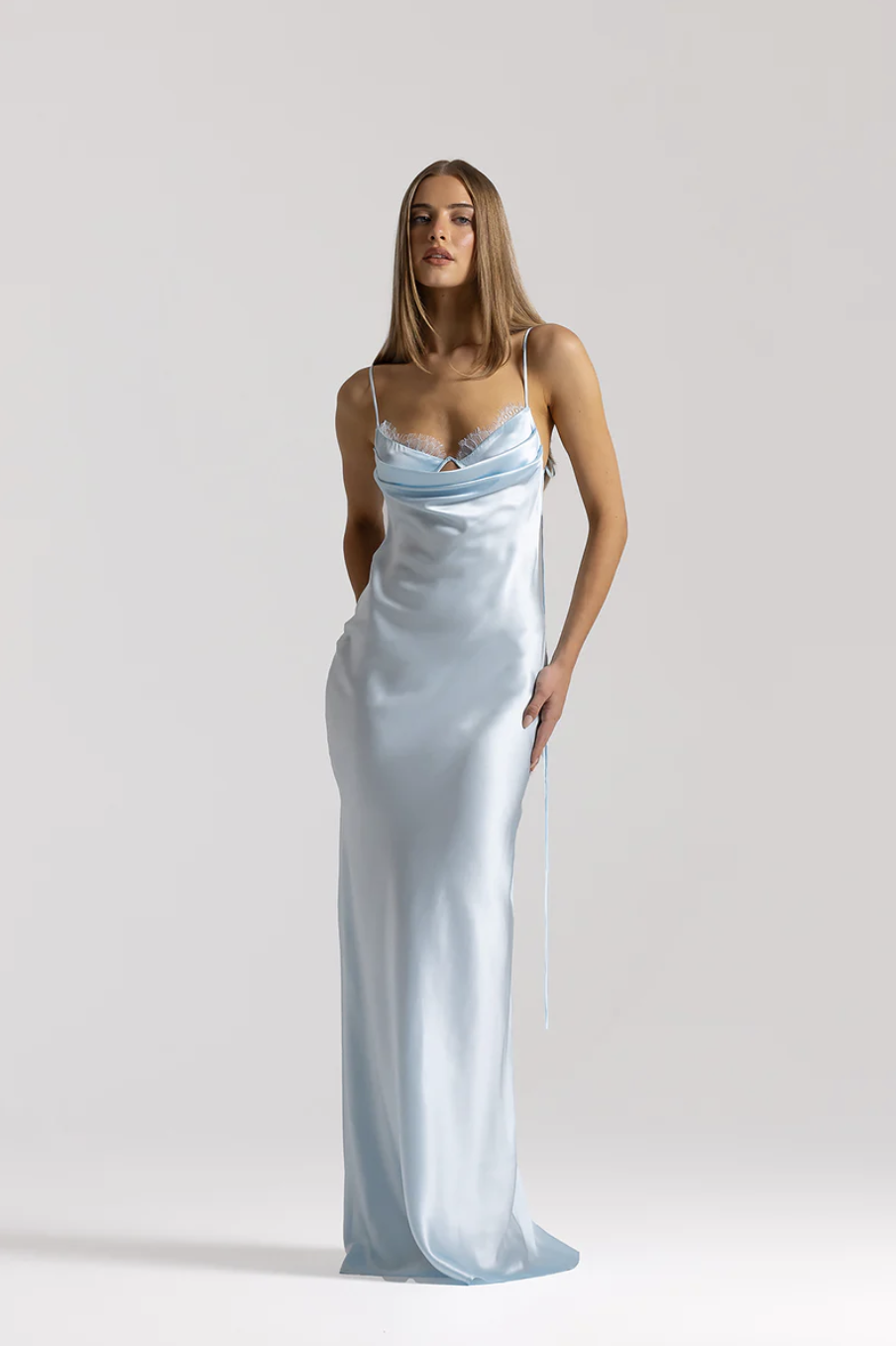 (Coming Soon) Natalie Rolt Talia Gown - Ice Blue (Size 0)